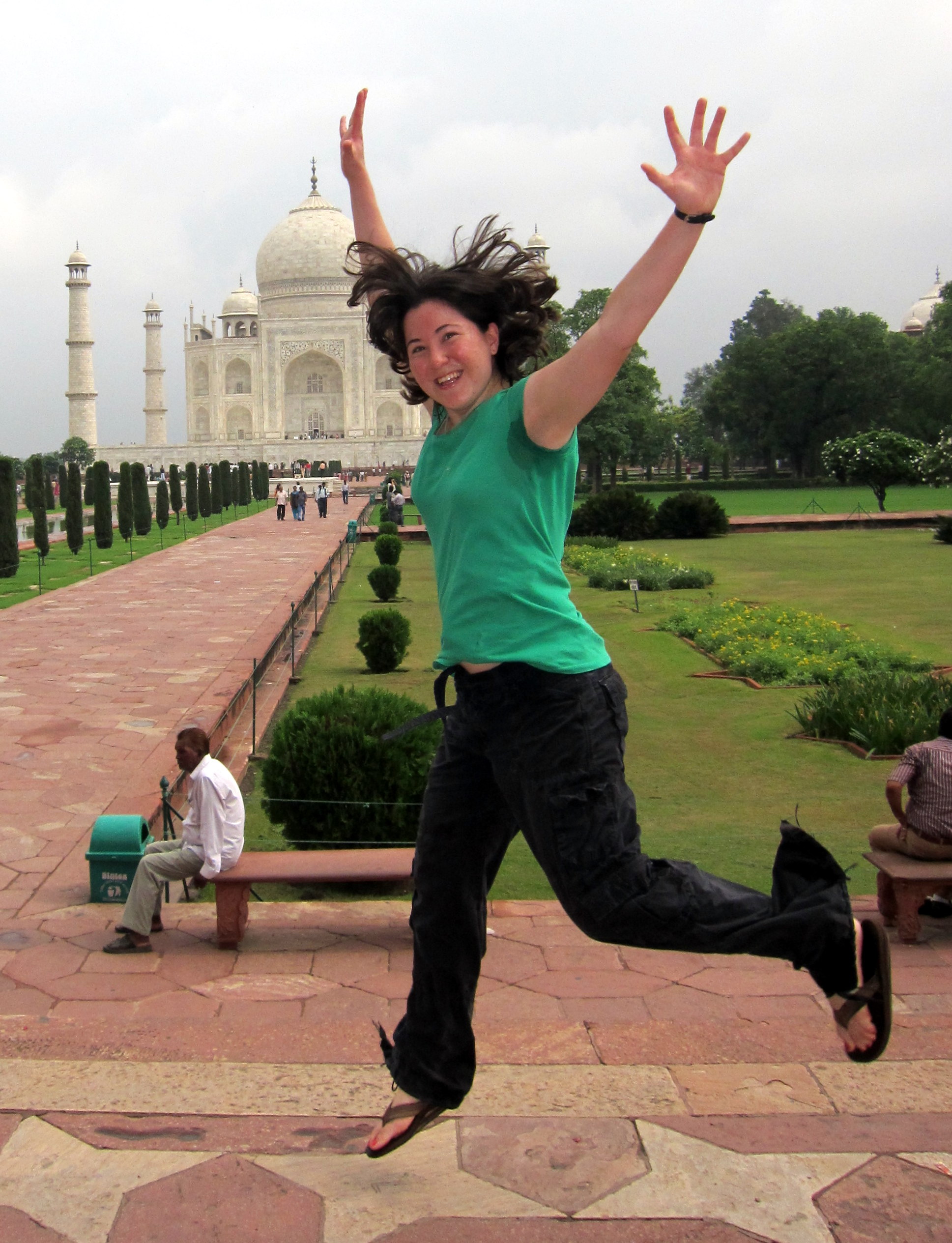 In front of the Taj Mahal